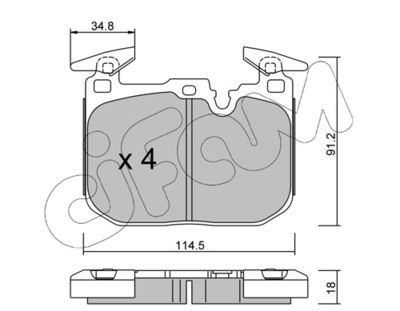 Brake Pad Set, disc brake CIFAM 822-1015-1