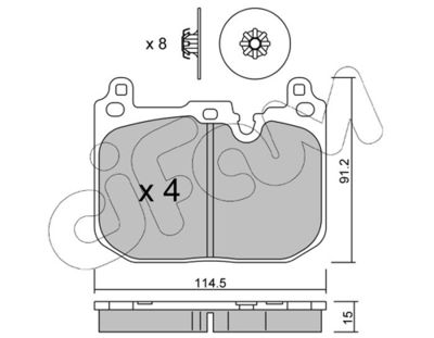 Brake Pad Set, disc brake CIFAM 822-1015-2