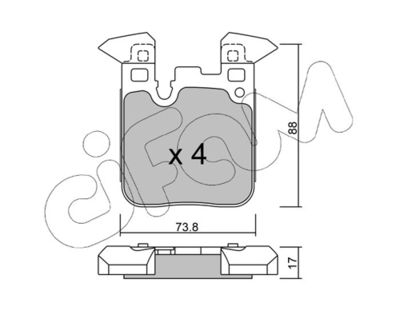 Brake Pad Set, disc brake CIFAM 822-1016-0