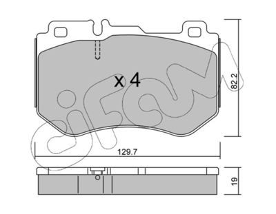 Brake Pad Set, disc brake CIFAM 822-1018-0