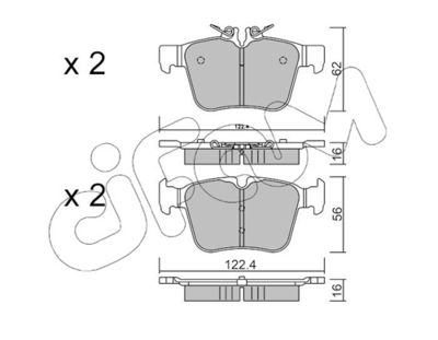 Brake Pad Set, disc brake CIFAM 822-1020-0