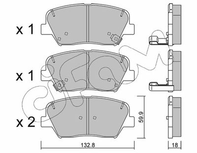 Brake Pad Set, disc brake CIFAM 822-1026-0