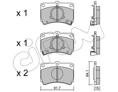 Brake Pad Set, disc brake CIFAM 822-103-0