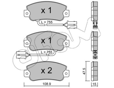 Brake Pad Set, disc brake CIFAM 822-104-1