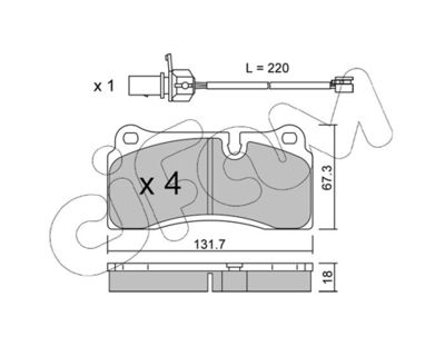 Brake Pad Set, disc brake CIFAM 822-1044-0