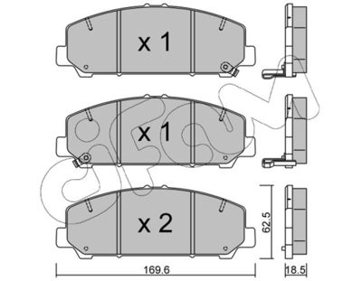 Brake Pad Set, disc brake CIFAM 822-1046-0