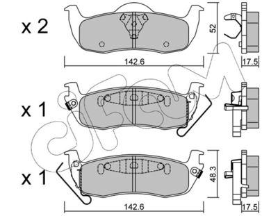 Brake Pad Set, disc brake CIFAM 822-1047-0