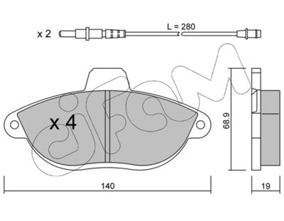 Brake Pad Set, disc brake CIFAM 822-105-0