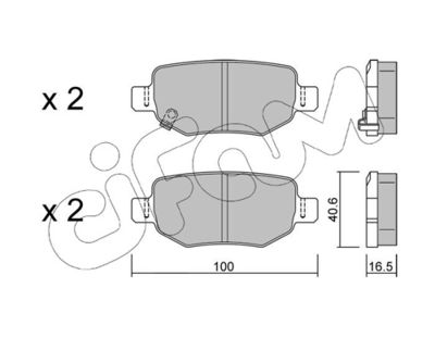 Brake Pad Set, disc brake CIFAM 822-1050-0