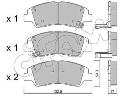 Brake Pad Set, disc brake CIFAM 822-1091-0