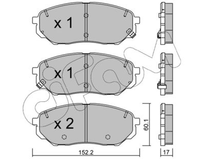 Brake Pad Set, disc brake CIFAM 822-1096-0