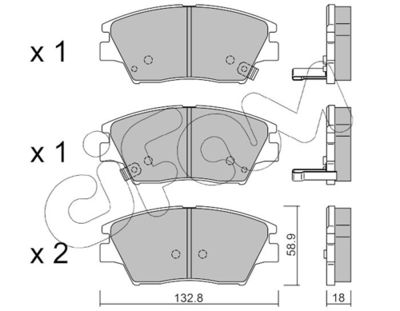 Brake Pad Set, disc brake CIFAM 822-1098-0