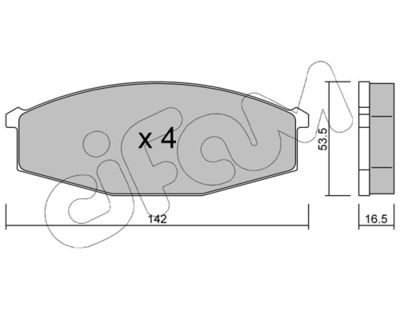 Brake Pad Set, disc brake CIFAM 822-110-0