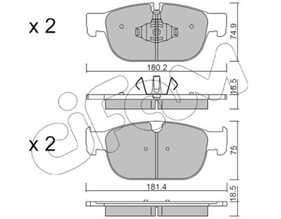 Brake Pad Set, disc brake CIFAM 822-1120-0