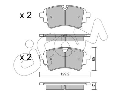Brake Pad Set, disc brake CIFAM 822-1129-1