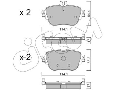 Brake Pad Set, disc brake CIFAM 822-1136-0