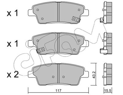Brake Pad Set, disc brake CIFAM 822-1140-0