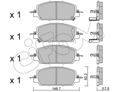 Brake Pad Set, disc brake CIFAM 822-1153-0