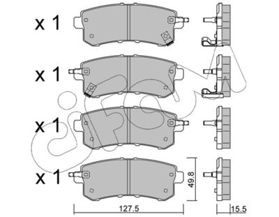 Brake Pad Set, disc brake CIFAM 822-1155-0