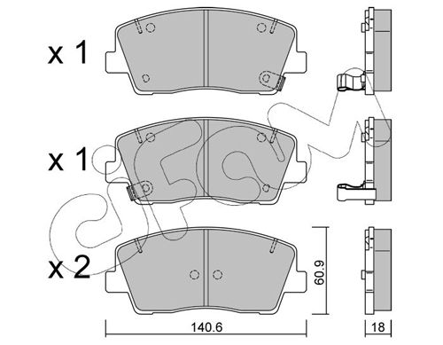 CIFAM 822-1169-0 Brake Pad Set, disc brake