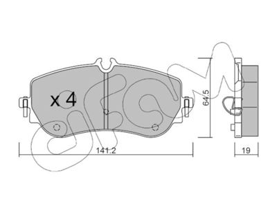 Brake Pad Set, disc brake CIFAM 822-1175-0