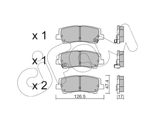 CIFAM 822-1184-0 Brake Pad Set, disc brake