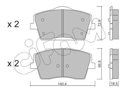 Brake Pad Set, disc brake CIFAM 822-1186-0