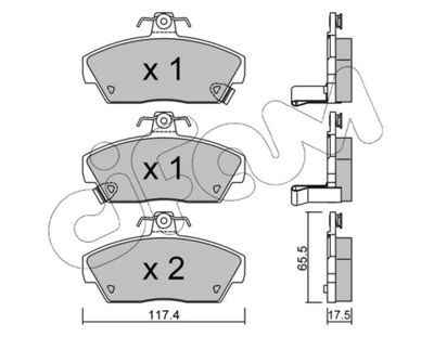Brake Pad Set, disc brake CIFAM 822-119-0