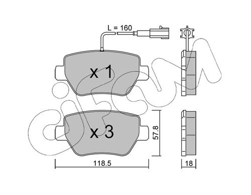 CIFAM 822-1204-0 Brake Pad Set, disc brake