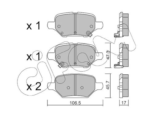 CIFAM 822-1213-0 Brake Pad Set, disc brake