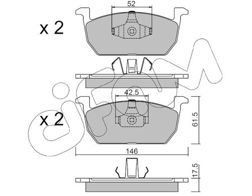 CIFAM 822-1214-0 Brake Pad Set, disc brake