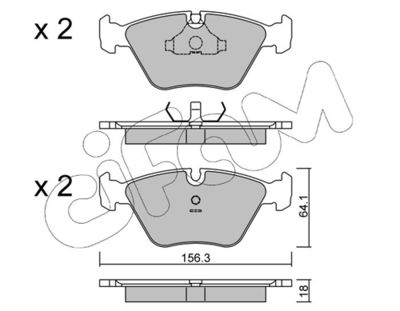 Brake Pad Set, disc brake CIFAM 822-122-2