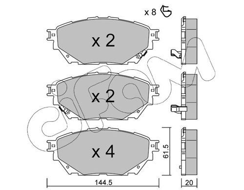 CIFAM 822-1222-0 Brake Pad Set, disc brake
