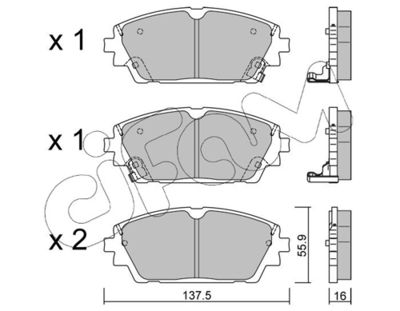 Brake Pad Set, disc brake CIFAM 822-1237-0