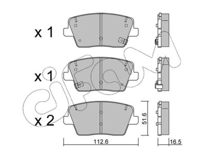 Brake Pad Set, disc brake CIFAM 822-1242-0