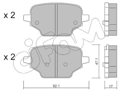 Brake Pad Set, disc brake CIFAM 822-1245-0