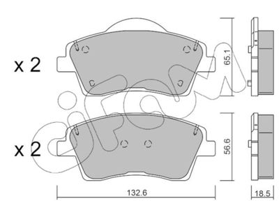 Brake Pad Set, disc brake CIFAM 822-1249-0