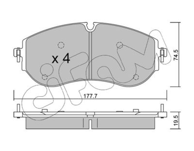 Brake Pad Set, disc brake CIFAM 822-1262-0