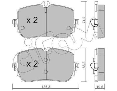 Brake Pad Set, disc brake CIFAM 822-1268-0