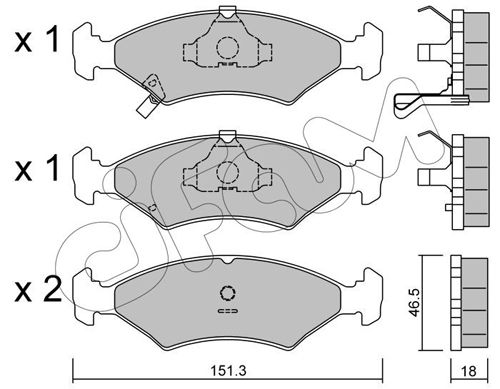 CIFAM 822-127-0 Brake Pad Set, disc brake