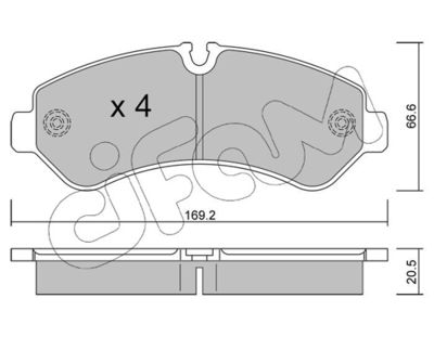 Brake Pad Set, disc brake CIFAM 822-1276-0