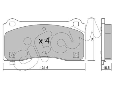 Brake Pad Set, disc brake CIFAM 822-1277-0