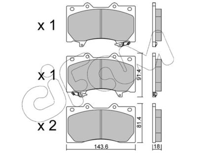Brake Pad Set, disc brake CIFAM 822-1279-0