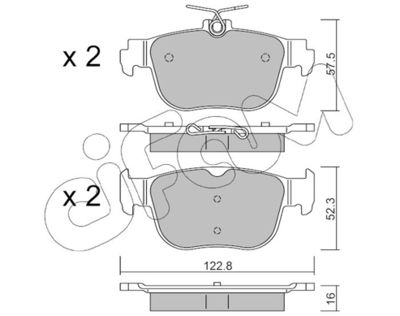 Brake Pad Set, disc brake CIFAM 822-1281-0