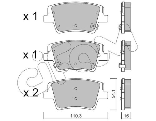 CIFAM 822-1284-0 Brake Pad Set, disc brake