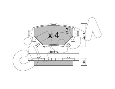 Brake Pad Set, disc brake CIFAM 822-1290-0