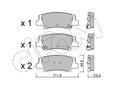 Brake Pad Set, disc brake CIFAM 822-1299-0