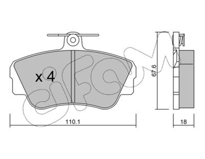 Brake Pad Set, disc brake CIFAM 822-130-0