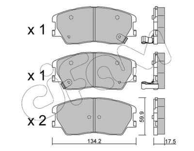 Brake Pad Set, disc brake CIFAM 822-1305-0