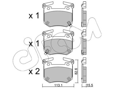 Brake Pad Set, disc brake CIFAM 822-1307-0